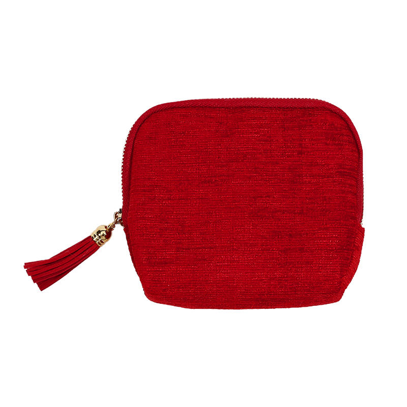 Boîte à Bijoux Mode Pompon Fermeture Éclair Sac à Bijoux Zippé Portable Petites Poches de Rangement Protectrices pour Voyage Perles Bracelets Colliers