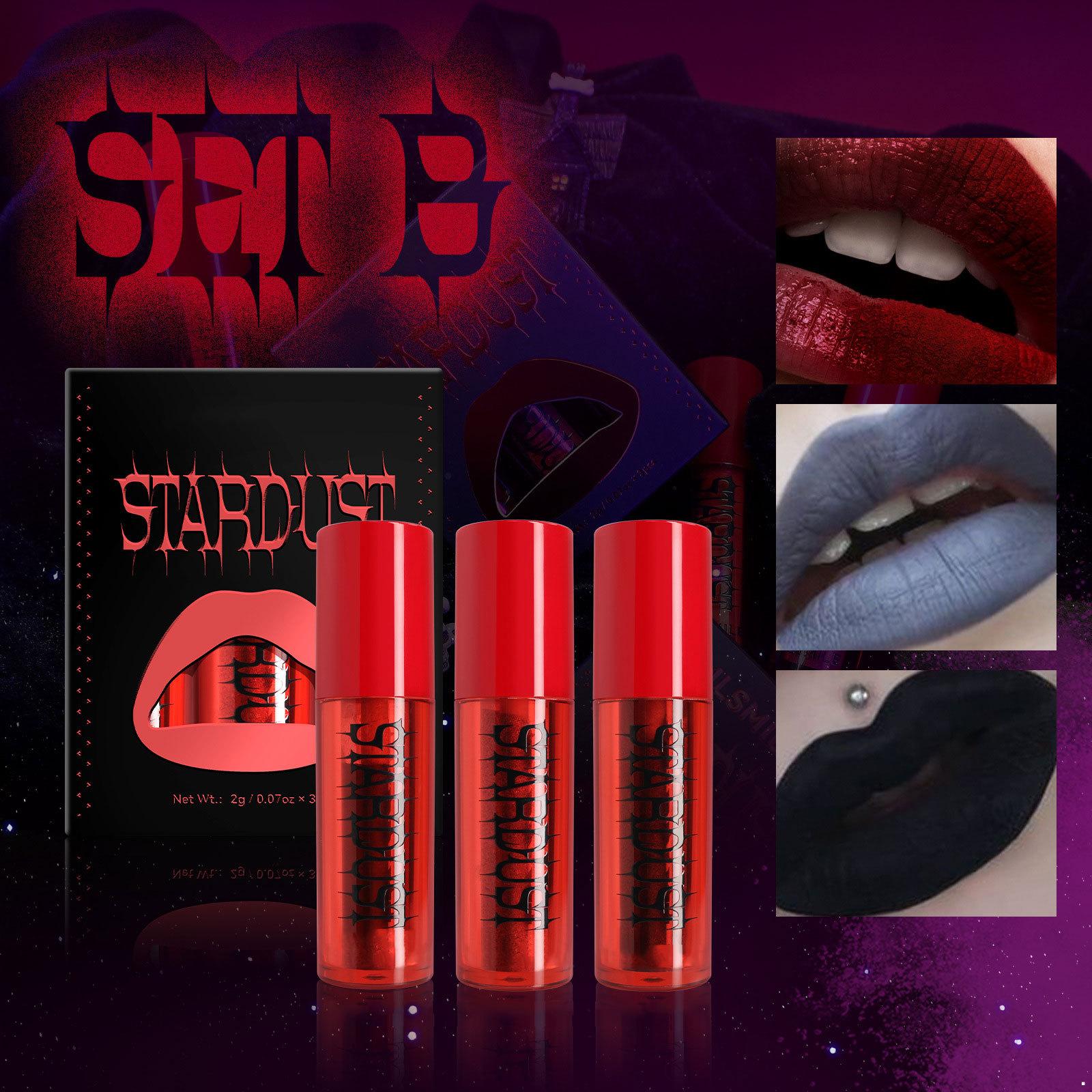 

Набор из 3 матовых вельветовых помад, высокопигментированных, стойких, водостойких, гладких, увлажняющих, тинт для губ, набор для макияжа для женщин One Size