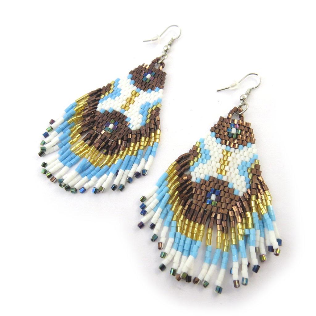 

Les Trésors De Lily [N4646] - Дизайнерские серьги «Алтай» сине-коричневого цвета