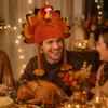 Unisex Turkey Hat for Thanksgiving Halloween Party - Knitted Costume for Men and Women