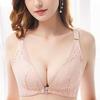 Women Floral Lace Comfort Rose Bra Seamless Front Closure No Underwire Bra Plus Size