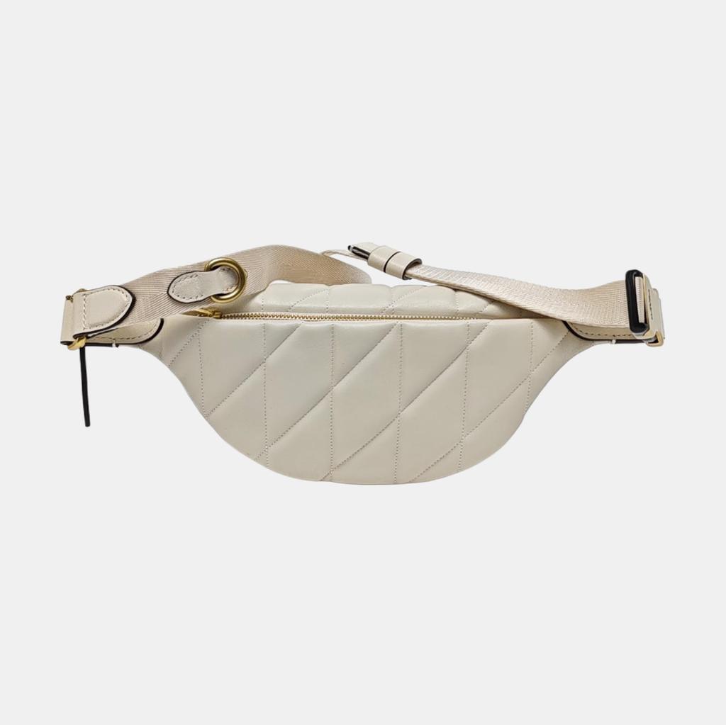 [Pre-Owned] Essential 30 External Zipper Pocket Adjustable Shoulder Strap Napa Leather Waist Bag Large - Excellent #874K8K