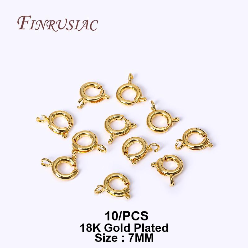 Brass Round Spring Ring Clasp Crimp Beads End Beads Findings For DIY Jewelry Making 14K/18K Gold Plated U-shaped Protective Tube