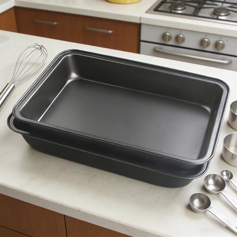 Rectangular Cake Pan Deep Baking Sheet Nonstick Coating Bakeware Roasting Tray for Toaster Oven Kitchen Turkey Pan