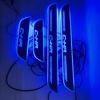 4 CHR Streamer Color Door Sill Strips with LED Welcome Pedals