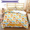 3pcs Custom Name Animals Bedding Set Duvet Cover Closure Includes 1 Duvet Cover & 2 Pillowcases, Soft and Comfortable for All Seasons.