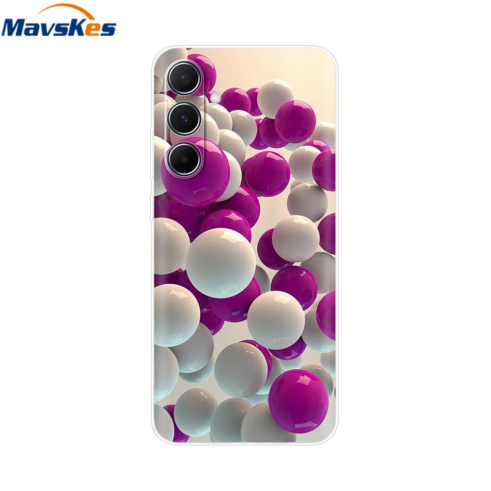 For Samsung Galaxy M35 5G Case Cute Cat Flower Painted Phone Cases For Samsung M35 Case M 35 SM-M356B Silicone Clear TPU Fundas