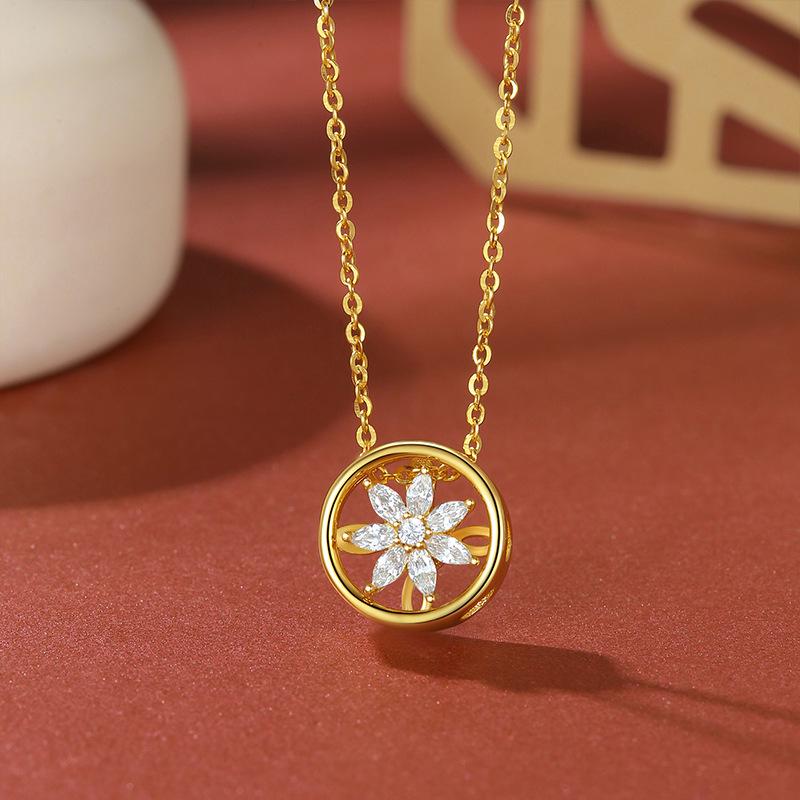 

Eternal Heartbeat S925 Silver Flower Necklace for Women - Exclusive, Luxurious, and Elegant Clavicle Chain Jewelry 925 Silver