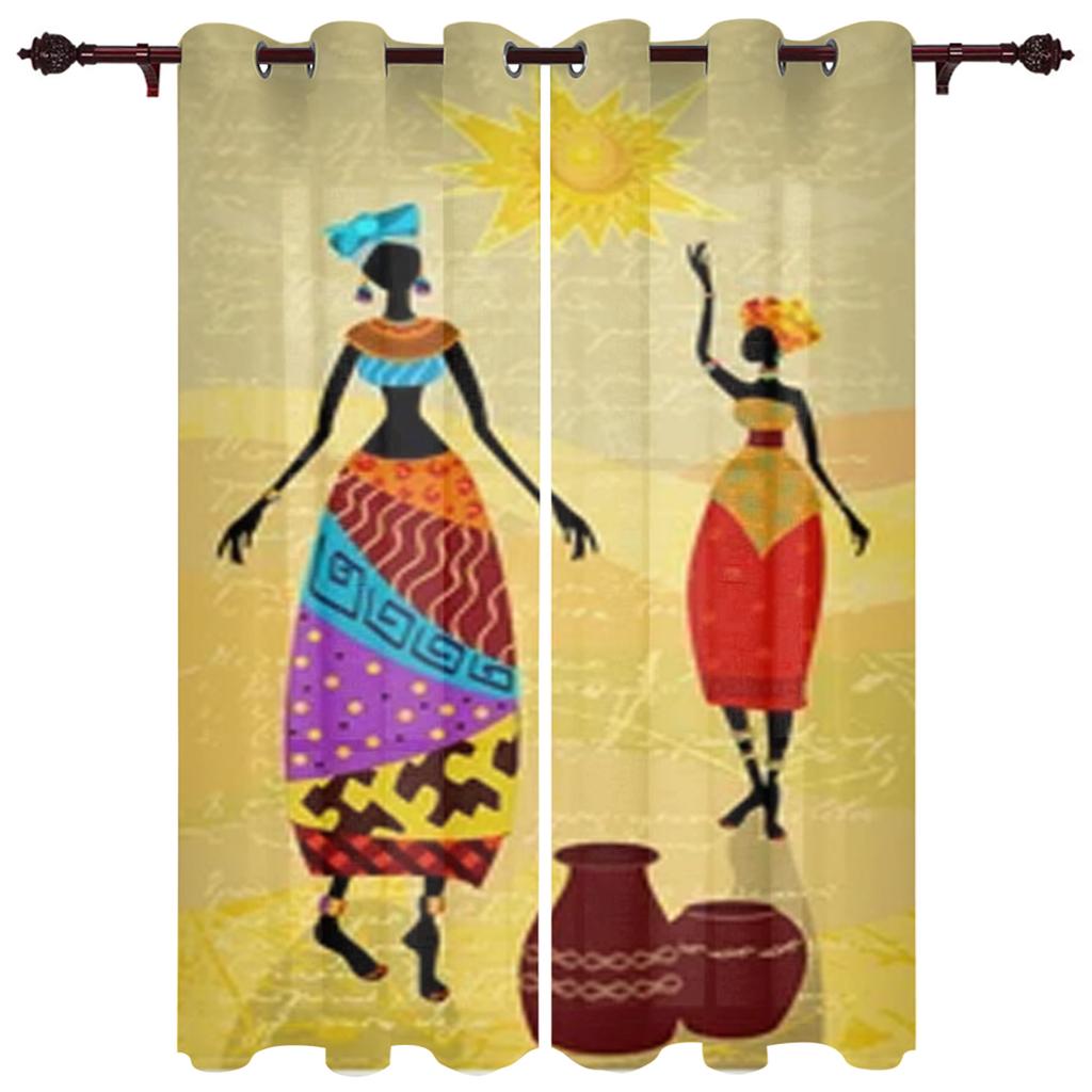 Africké ženy okenní závěsy do obývacího pokoje dětská ložnice Ošetření okenních rolet Kuchyňské závěsy