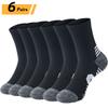 6/5/3 Pairs Men's Athletic Socks Sports Breathable Outdoor Running Compression Socks Cotton Training Long Black Stretch Socks