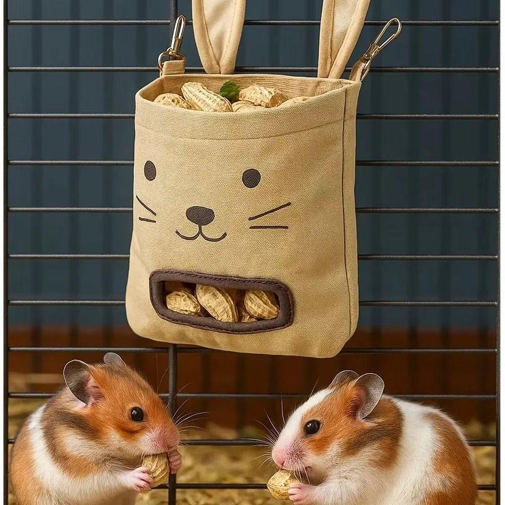Rabbit-shaped Hanging Hay Bags  for Dutch Pig Hamster Feeding Bag Little Pet Products