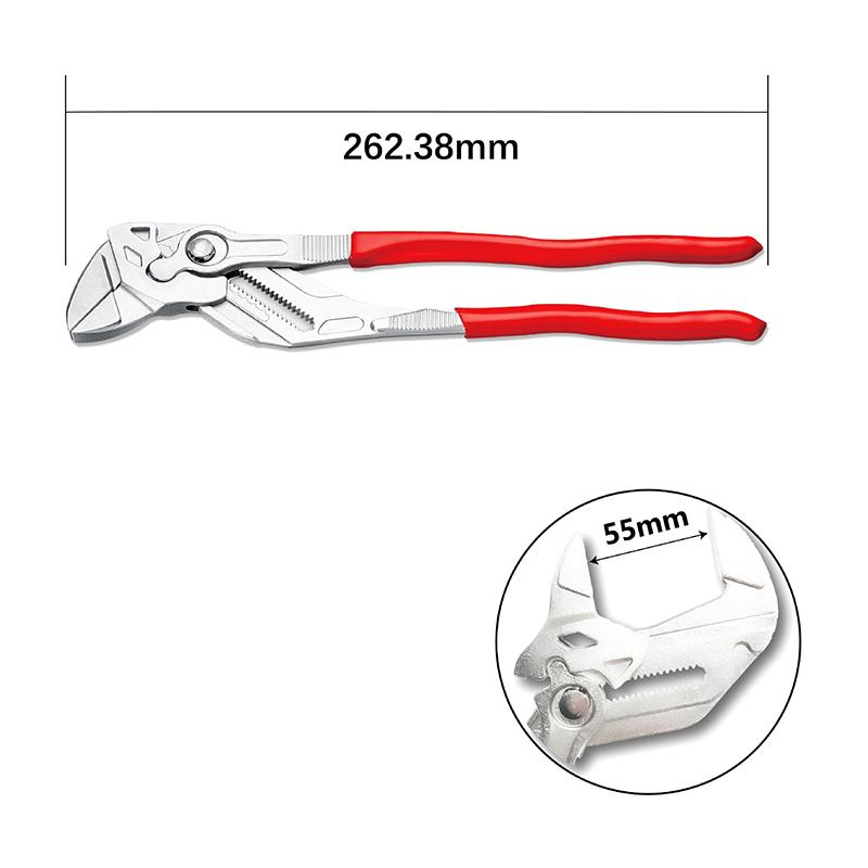 10Inch Adjustable Multi-Purpose Clamp Wrench Fast Water Pump Pliers German Craftsmanship Large Opening 55Mm