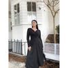 Brother Nan Slightly Oversized Girls French Black Dress Women 2023 New Arrival Plus Size Waist-Slimming Slim and Sexy Pure Desire Long Skirt