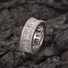 THE BLING KING Baguettecz Ring New Style 8mm Square Zirconia Stones Hiphop Punk Jewelry Male Fashion Finger Circle Gift