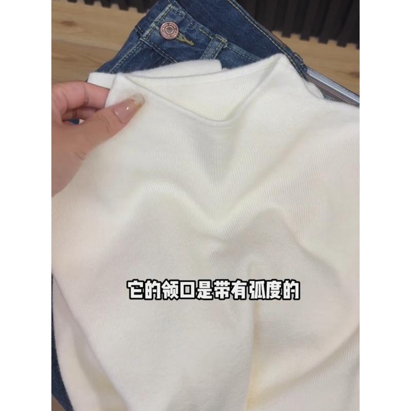 Thickened Integrated Mink Velvet Semi-turtleneck Sweater Women's Autumn and Winter Solid Color Inside Stacked Knitted Sweater Simple Top Base