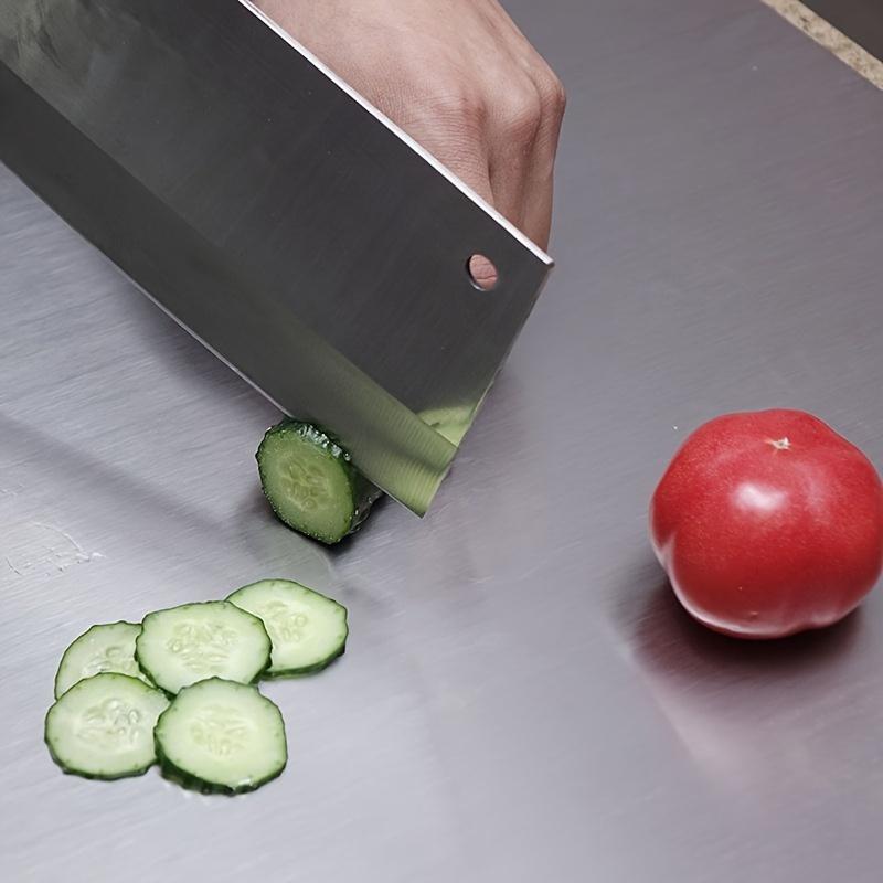 Stainless Steel Cutting Board With Lip Home Pizza Food Chopping Board Pastry Baking Board Countertop Protector Kitchen Gadget