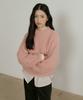 Lingseoul Kid Mohair Half Neck Knit-Pink