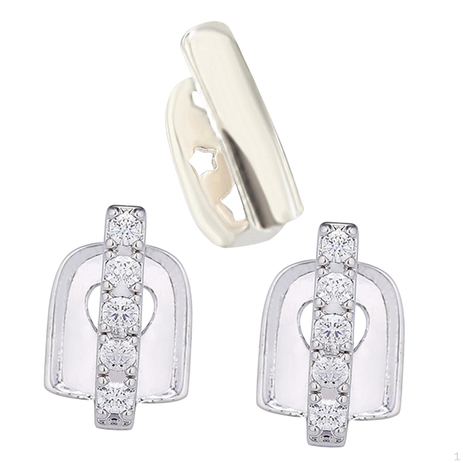 

3Pcs Hip Hop Teeth Grillz Rapper Accessories Mouth Grill for Fashion Events срібний