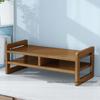 Bamboo Wooden Monitor Stand for Home Office Storage with Computer Riser Shelf and Desk Organizer