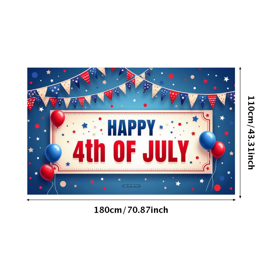 Durable USA Banner Star Pattern Independence Day Banner Lightweight Polyester Material for Outdoor Event