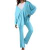 Women'S Long Sleeve Suit Cotton Suit Women'S Two-Piece Suit Casual Plus Size Reversible T-Shirt Top Workout Sports Tracksuit