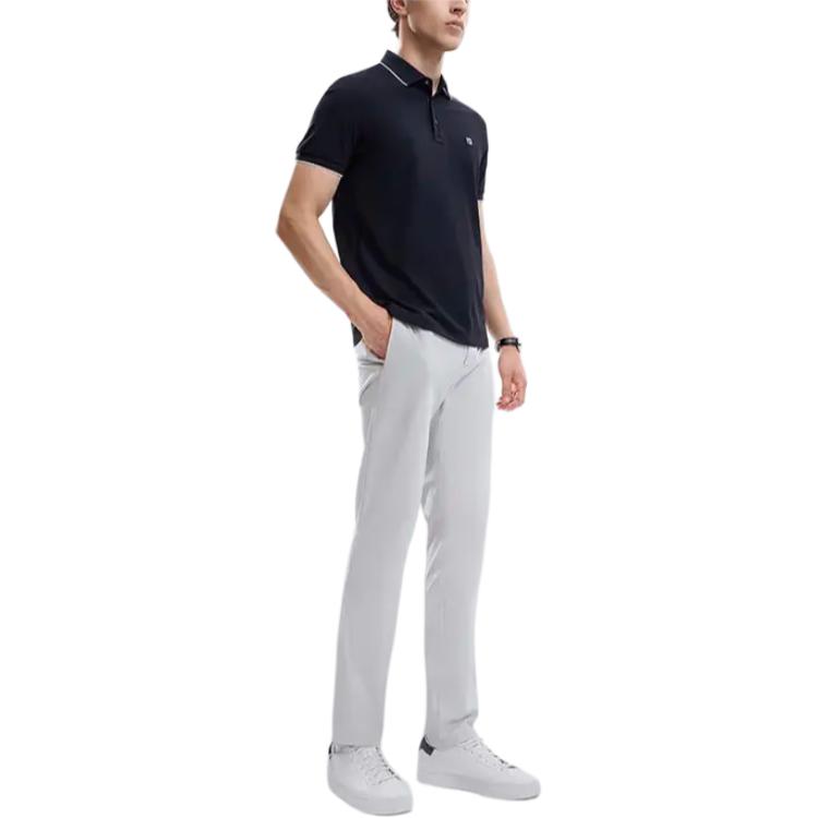 FILA Simple Comfortable Casual Short Sleeve Polo Shirt Men tops Legendary-Blue F51M431102FNV