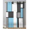 Geometrische Figuren Himmelblau Abstrakte Gardinen für Wohnzimmer Dekoration Fenster Vorhang Küche Tüll Voile Organza Vorhänge