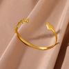 Elegant Mama Letter Heart Cuff Bangle For Women Charm Gold Color Stainless Steel Opening Bracelets Mother's Day Jewelry Mum Gift