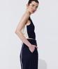 WNDERKAMMER Color-Block Sleeveless Crop Top_Navy