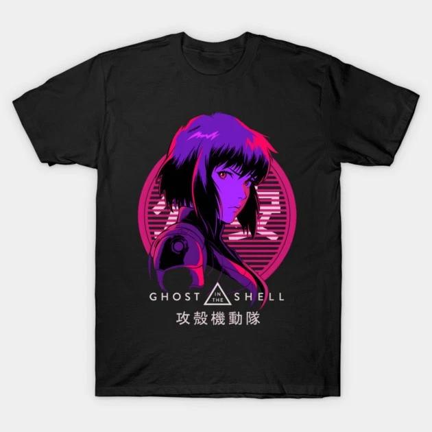 The Major Motoko Kusanagi Ghost In The Shell Anime Waifu Black Tshirt V16 S