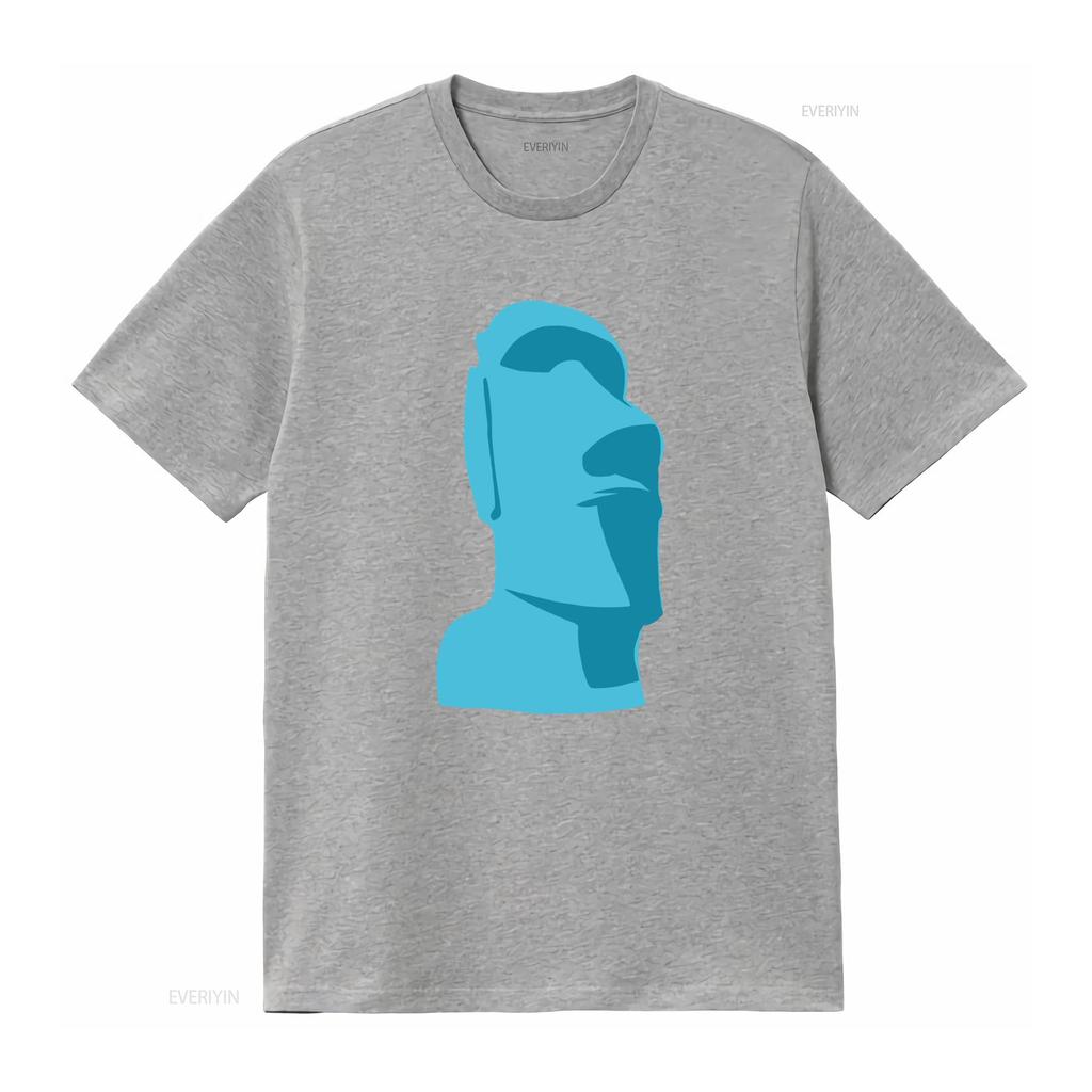 Moai T Shirt Easter Island Tiki Rapa Nui Statue Hawaii Polynesian Totem  Vintage Washed Graphic Soft Homme Casual Slightly
