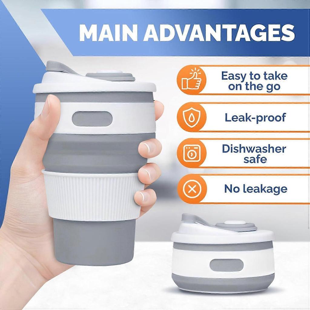 2025 Latest Model 2-Pack Collapsible Coffee Cup Reusable  12oz Leakproof Travel