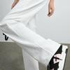 Women's High Waist Wide Leg White Jeans - Small Size, Slimming, Floor-Length