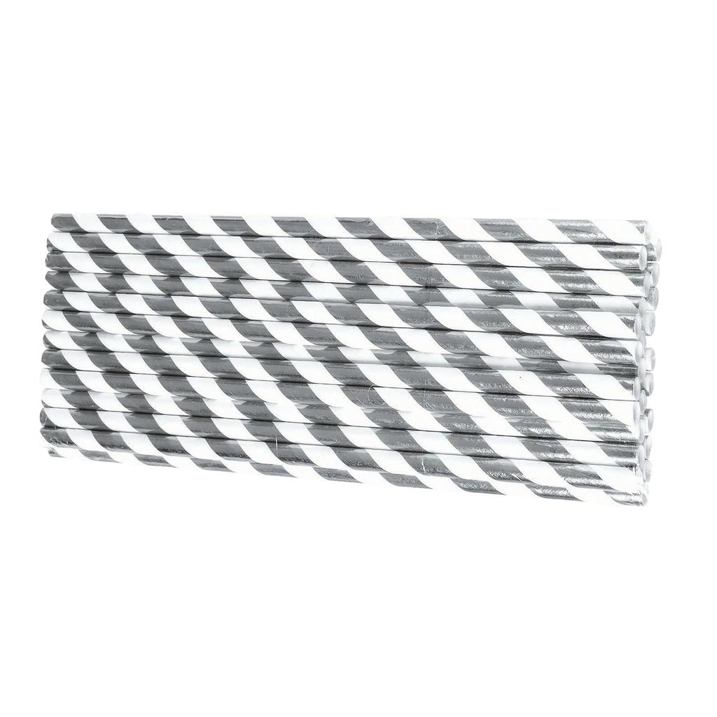 Bristol Novelty Striped Paper Straws (Pack of 24)