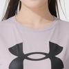 Under Armour Fashion Round Neck Pullover Short Sleeve T-Shirt Women T-Shirts Light-Purple 1356305-009