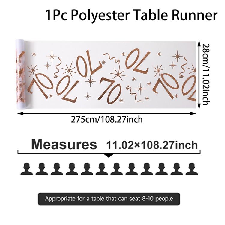 18 30 50 60 70th Birthday Table Runner Birthday Table Party Supplies Rose Gold Hot Stamping Mesh Table Runner Birthday Decor