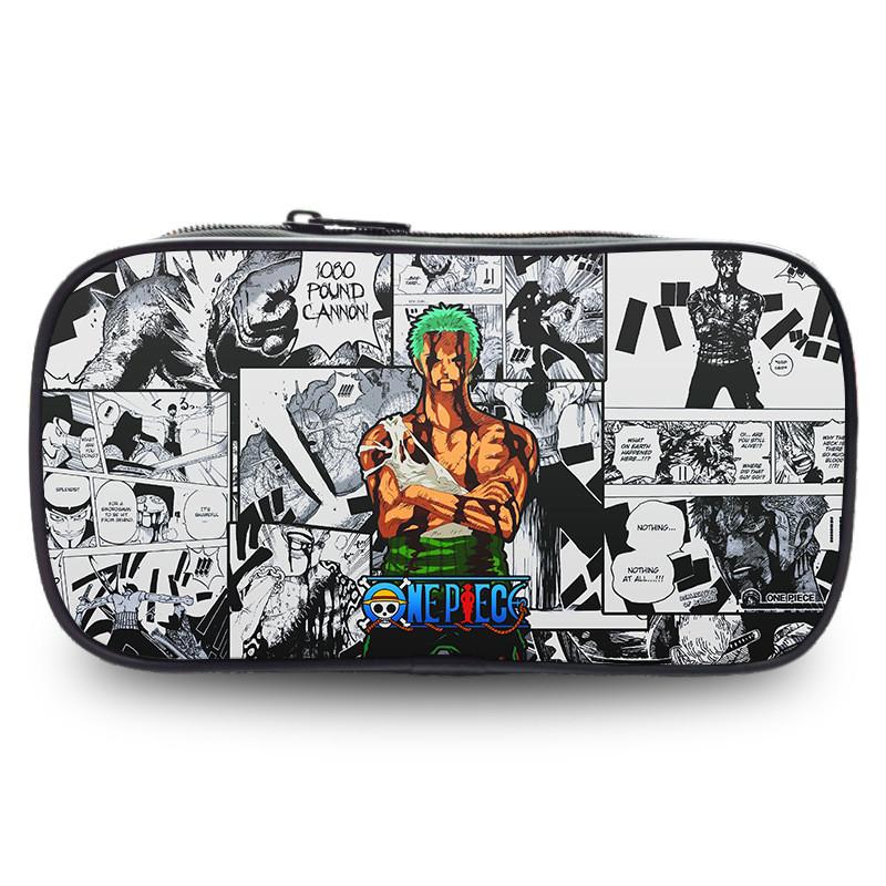 Durable One Piece Wano Themed Zoro Luffy Student Pen Bag With Prints