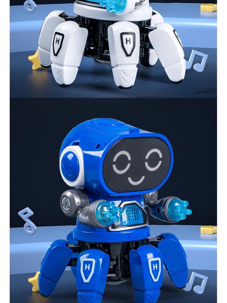 Douyin Celebrity Robotic Dancing Toy: Six-Claw Interactive Light & Sound for Kids