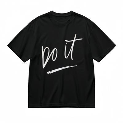 T-shirt Classique Toutes Saisons pour Femme Graphique Urbain Écriture Manuscrite Audacieuse Do It