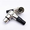 3 Pole Right Angle XLR Connector 90 Degree Male Female XLR Adapters 3 Pin Microphone Plug Audio Cable Connector