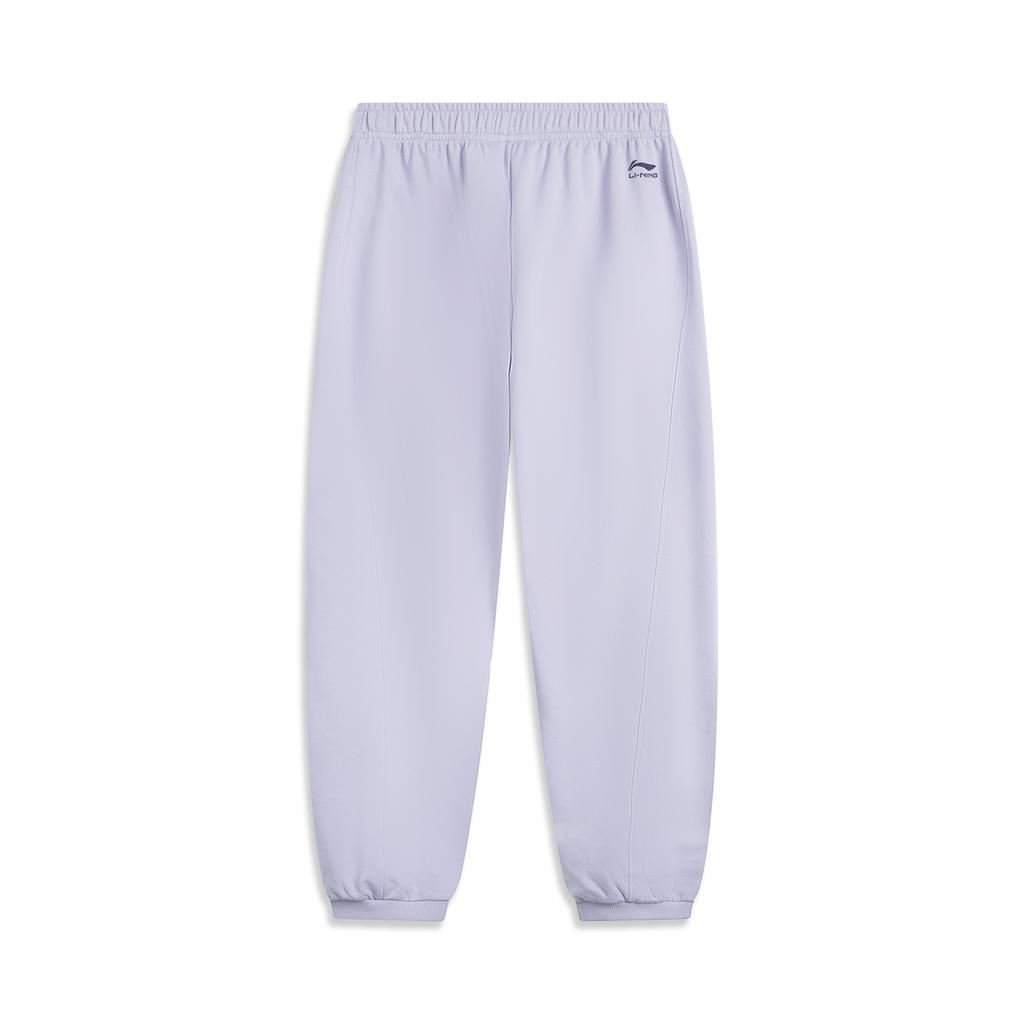 Li Ning Sports Lifestyle Series Mid-Rise Solid Color Drawstring Loose Fit Cuffed Knit Joggers Women Joggers AKLVC14-5