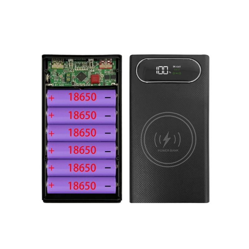 DIY 6x18650 Battery Case Charger Outer Plastic shells Power Bank Shells Portable External Boxes without Batteries