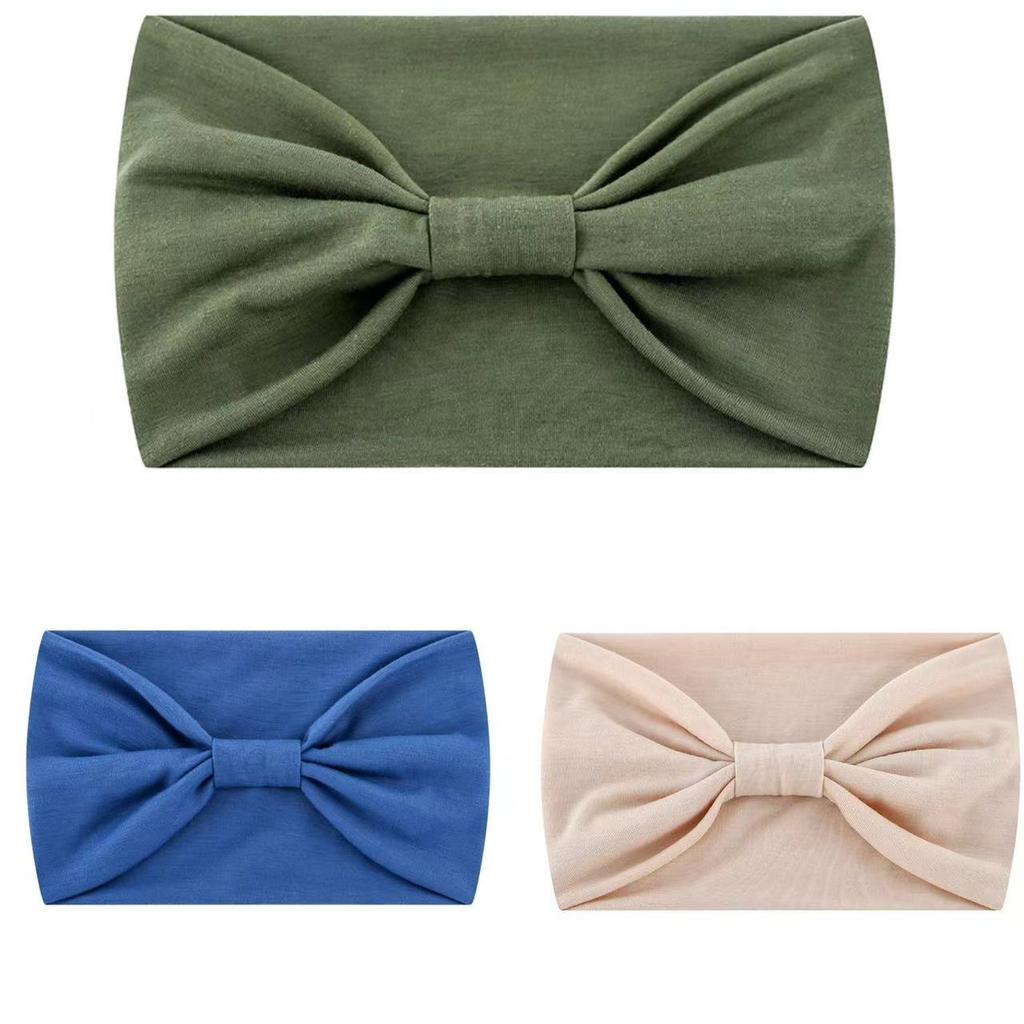 Solid Wide Headband Women Hair Accessories Bowknot Turbans Head Band Wash Face Make-up Sports Running Yoga Headbands