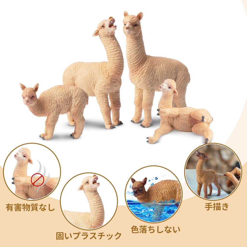 TOYMANY 8-Piece Alpaca Figure Set, Animal Figures, Alpaca Model, Parent and Child Figures, Realistic Animal Model, Popular Animal Toy, Birthday Gift,