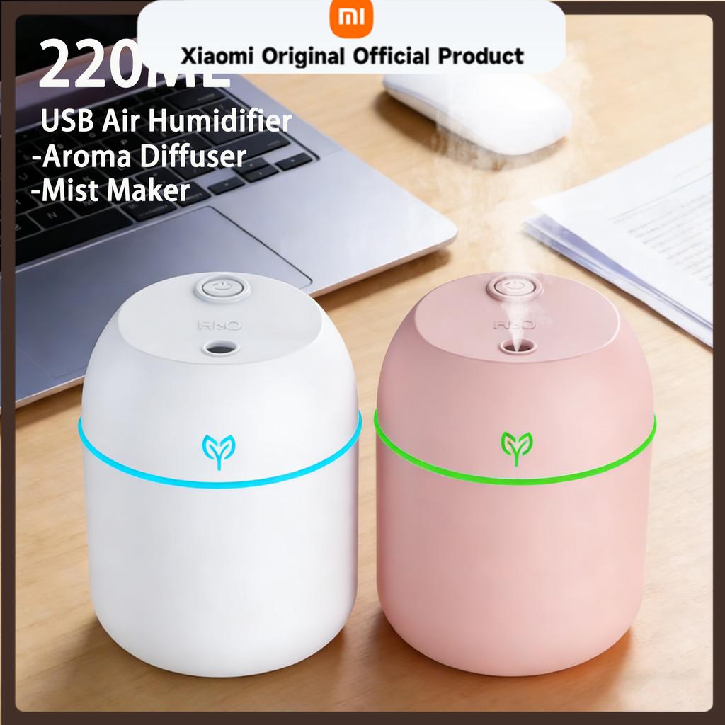 Xiaomi 220ML Air Humidifier Cool Mist Aroma Diffuser LED Night Light Power-Off Protect USB Humidificador For Home Office