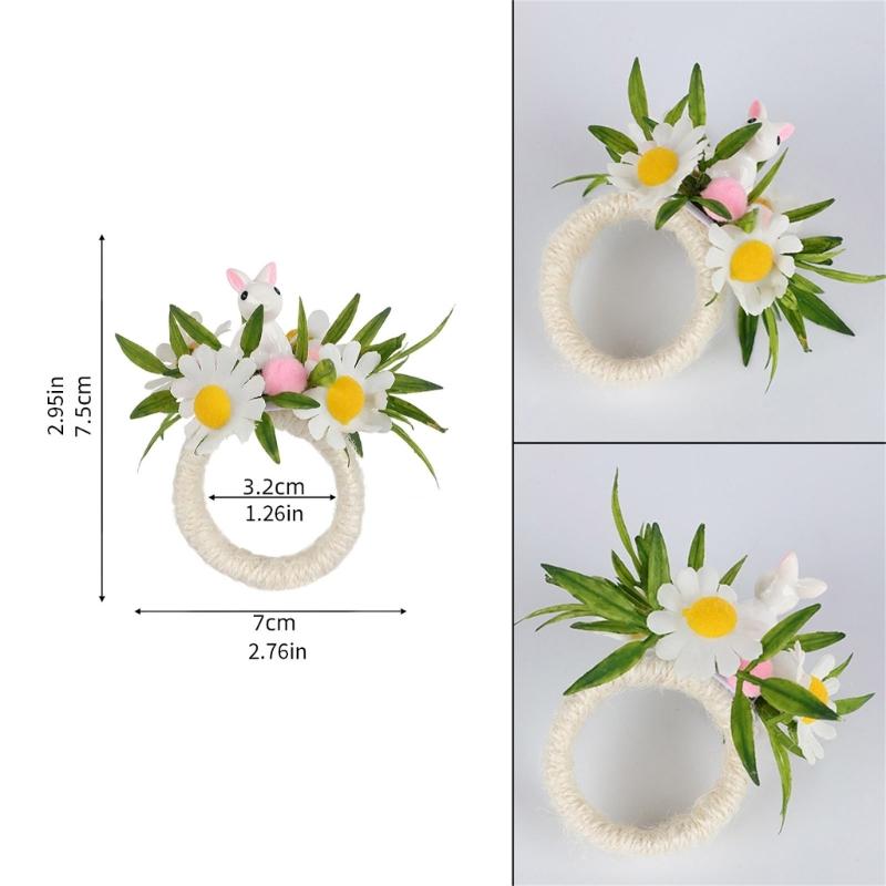 Plastic Napkin Rings With Easters Rabbit Eggs Theme Durable Suitable For Indoor Outdoors Celebration And Event