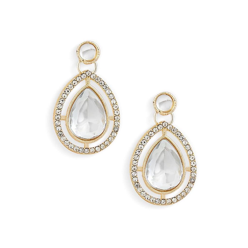 Tone Dazzling Stones Austrian Diamonds Embellished Necklace & Earring Set For Women