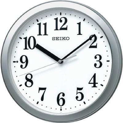 Clock Wall Clock Silver Metallic Diameter Radio Analog Compact Size KX256S 28.0x4.6cm
