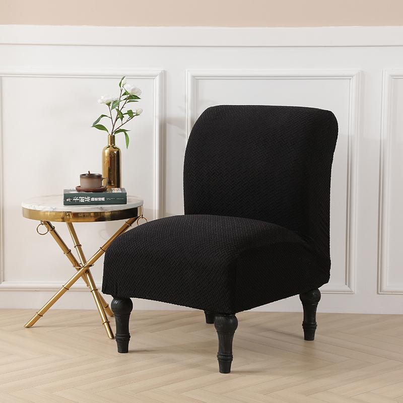 Solid Color Jacquard Fabric Spandex Armless Chair Cover Single Sofa Slipcover Nordic Accent Stretch Chairs Cover Couch Protector M 3530₽