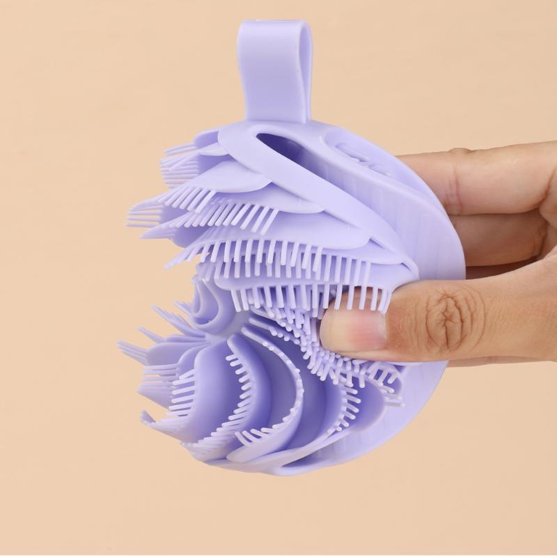 Silicone Body Scrubber Loofah Double-Sided Bath Brush,Shower Scrubber And Scalp Massager Shampoo Brush For Kids Women Men